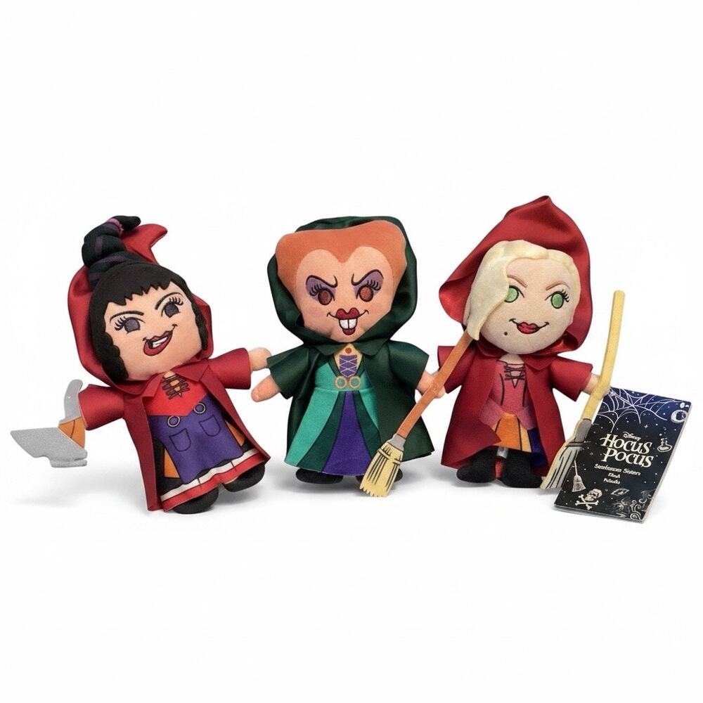 NWT Disney Parks Hocus Pocus Winfred Mary Sarah Sanderson Sisters Plush Doll Set